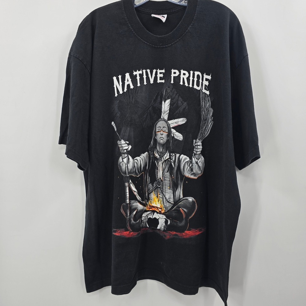 Vintage Native Pride T Shirt 2XL Streetwear Supply SWS Super Max Heavy Black USA